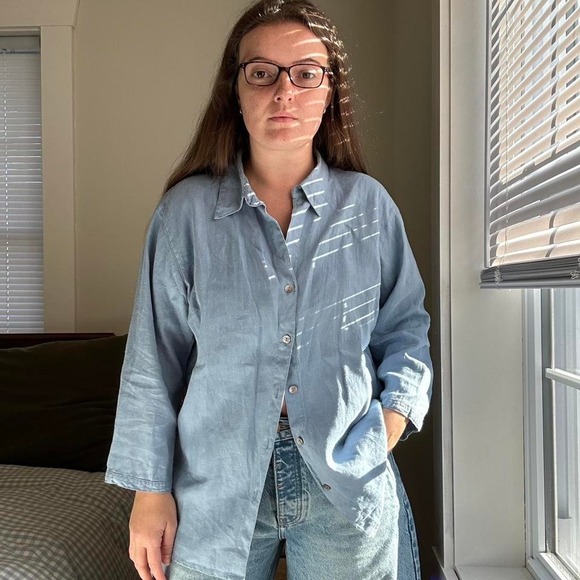 Chico's Tops - Vintage Chico's 100% Linen Button Up Shirt